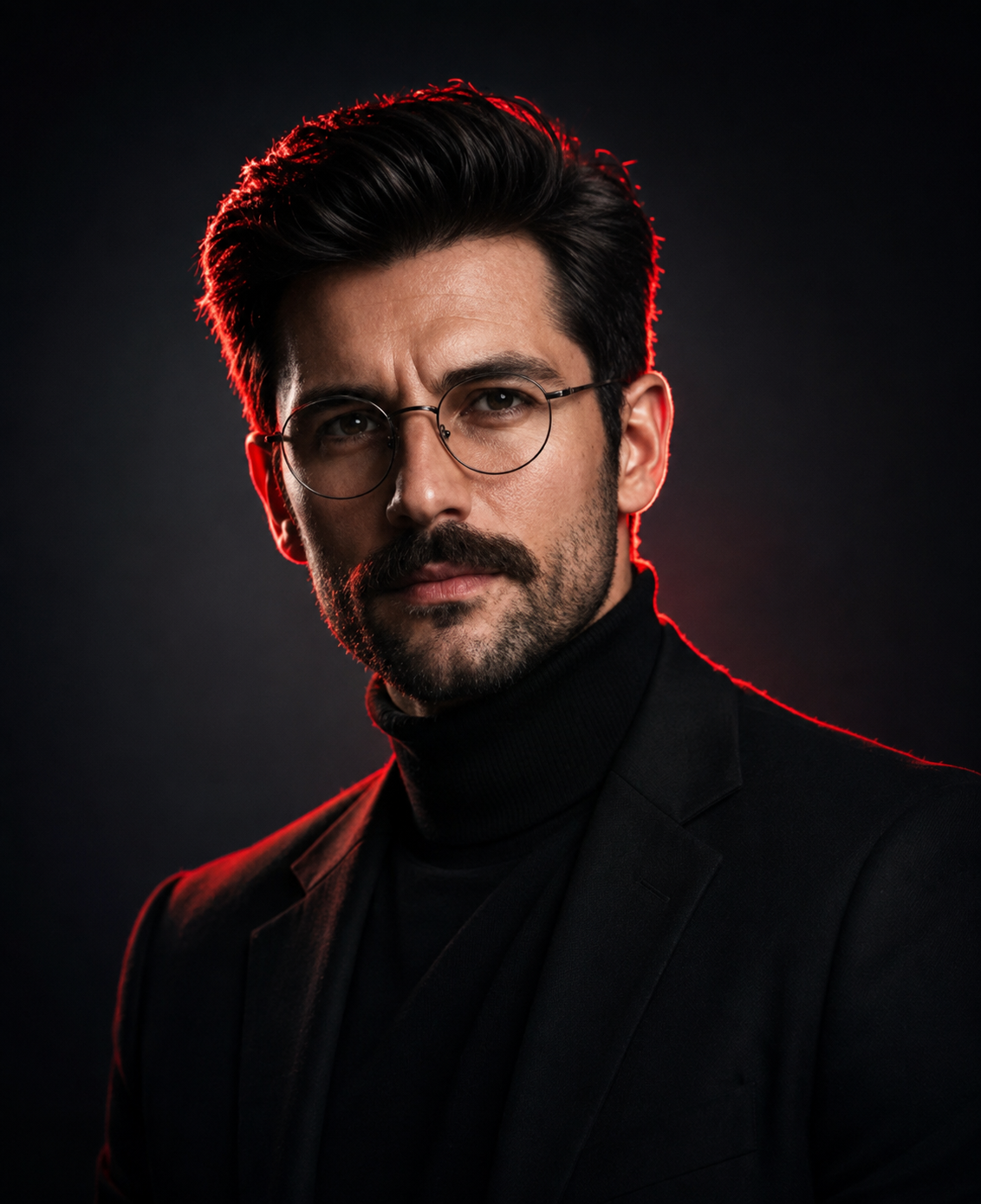 وێنەی خۆت ئەپلۆد بکە  dramatic cinematic studio portrait