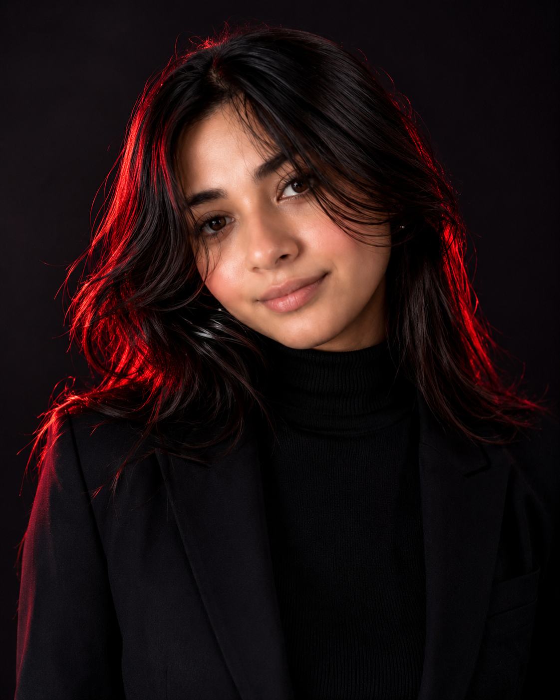 وێنەی خۆت ئەپلۆد بکە studio portrait of a beautiful lady